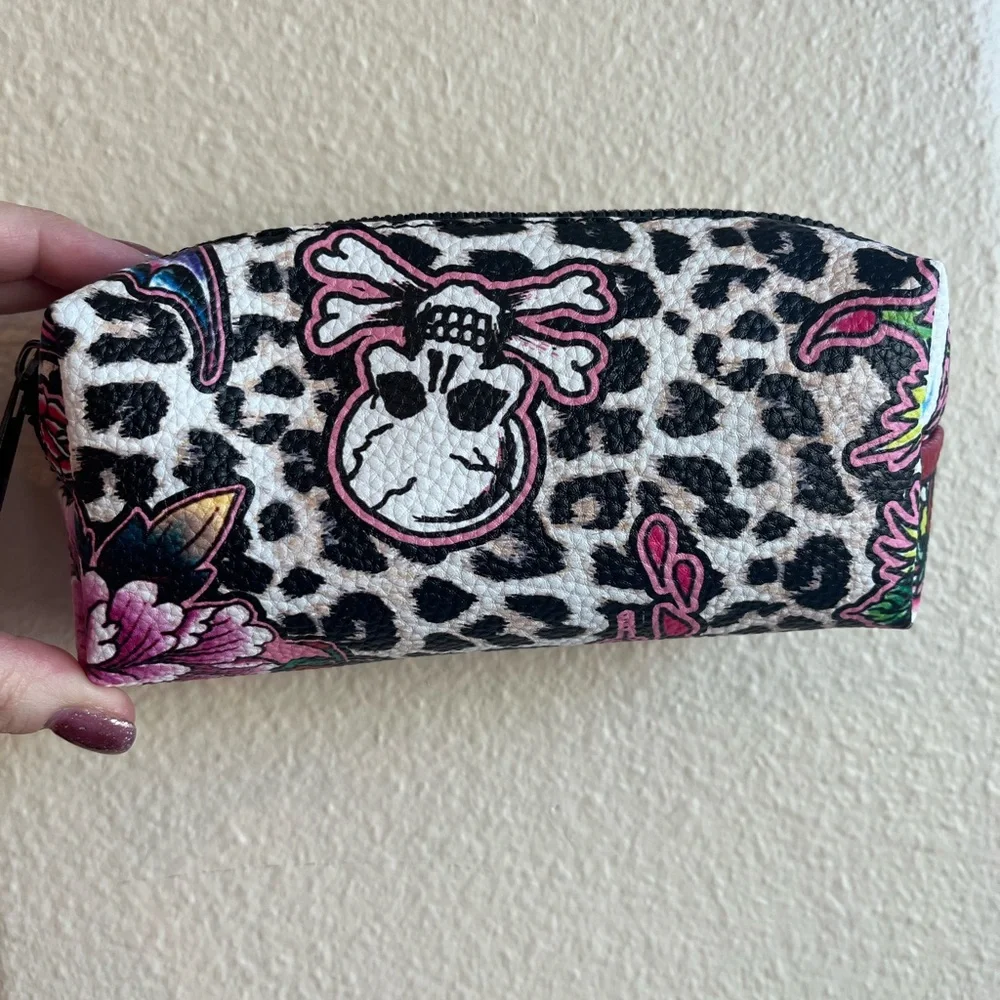 Ed Hardy Cosmetic Makeup Bag 4 Piece Set